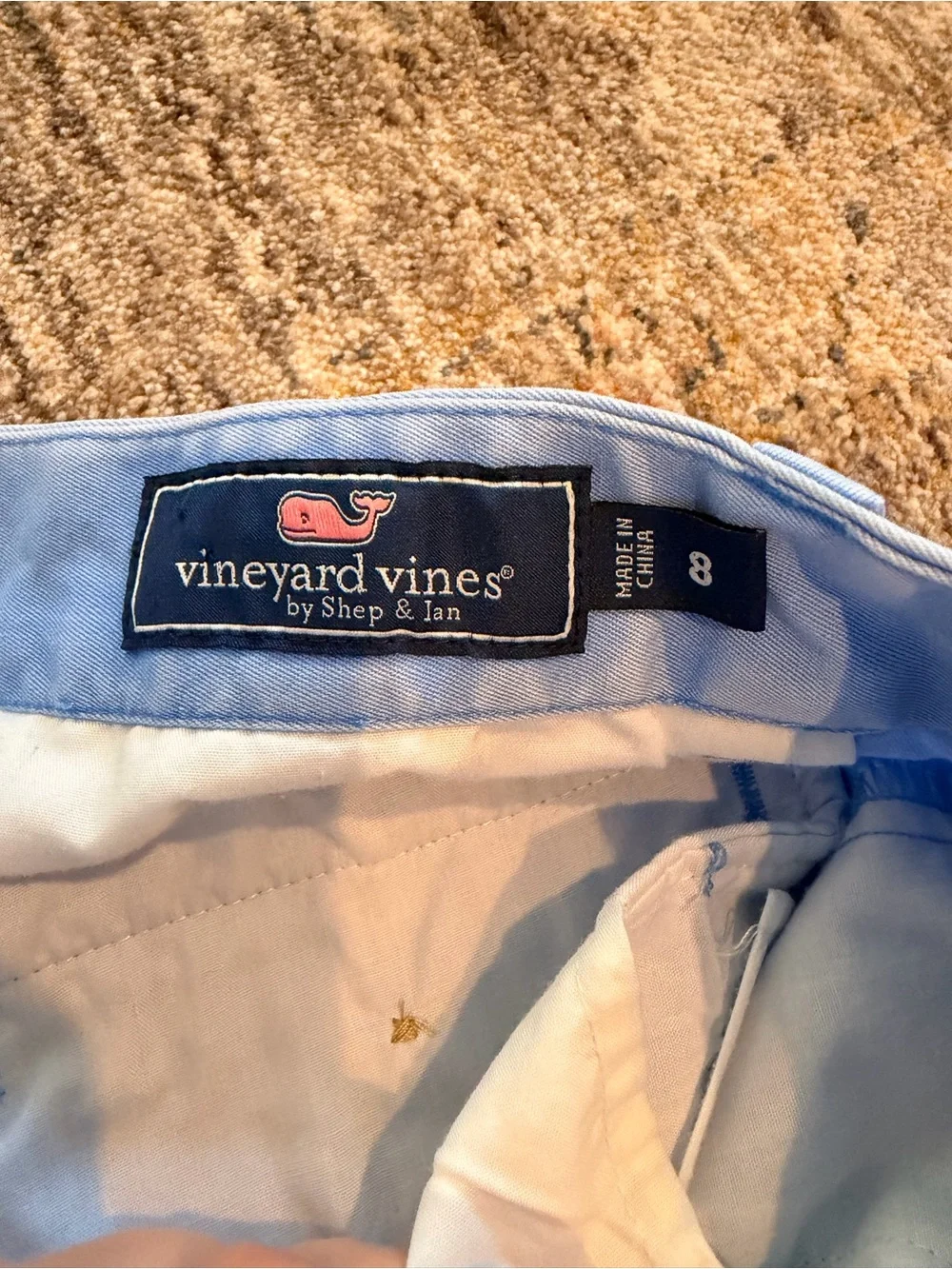 Vineyard Vines Boys Size 8 Light Blue Chino Pants Preppy Flat Front